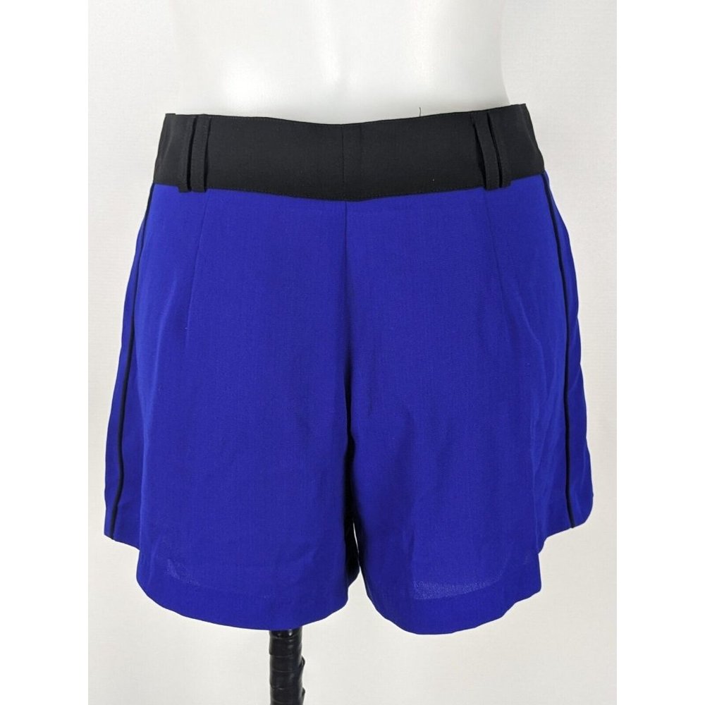 Forever New Womens Shorts Size 10 Blue Black Zip-Fly Belt Loops Pockets - Picture 3 of 7